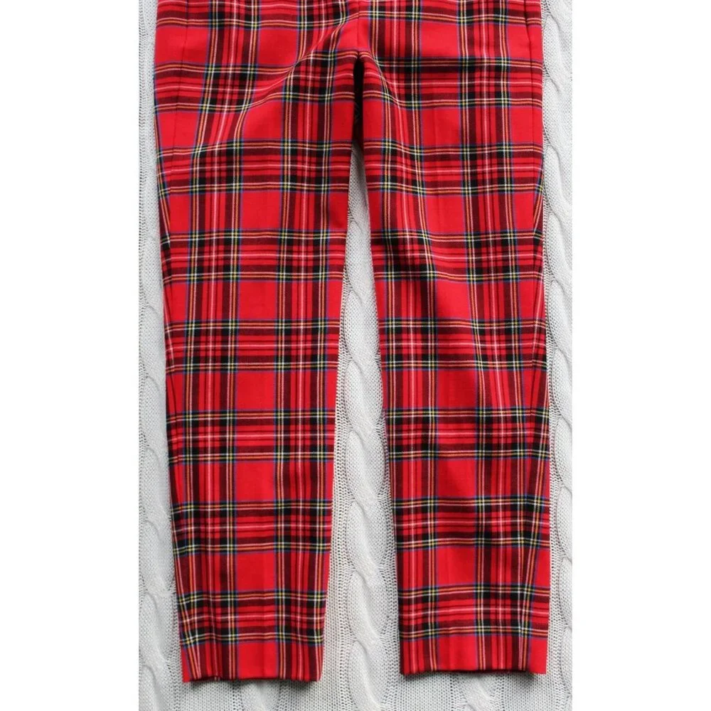 J. CREW High Rise Cameron Stewart Tartan Christmas Slim Wool Blend Pants, Size 2 - Picture 3 of 9